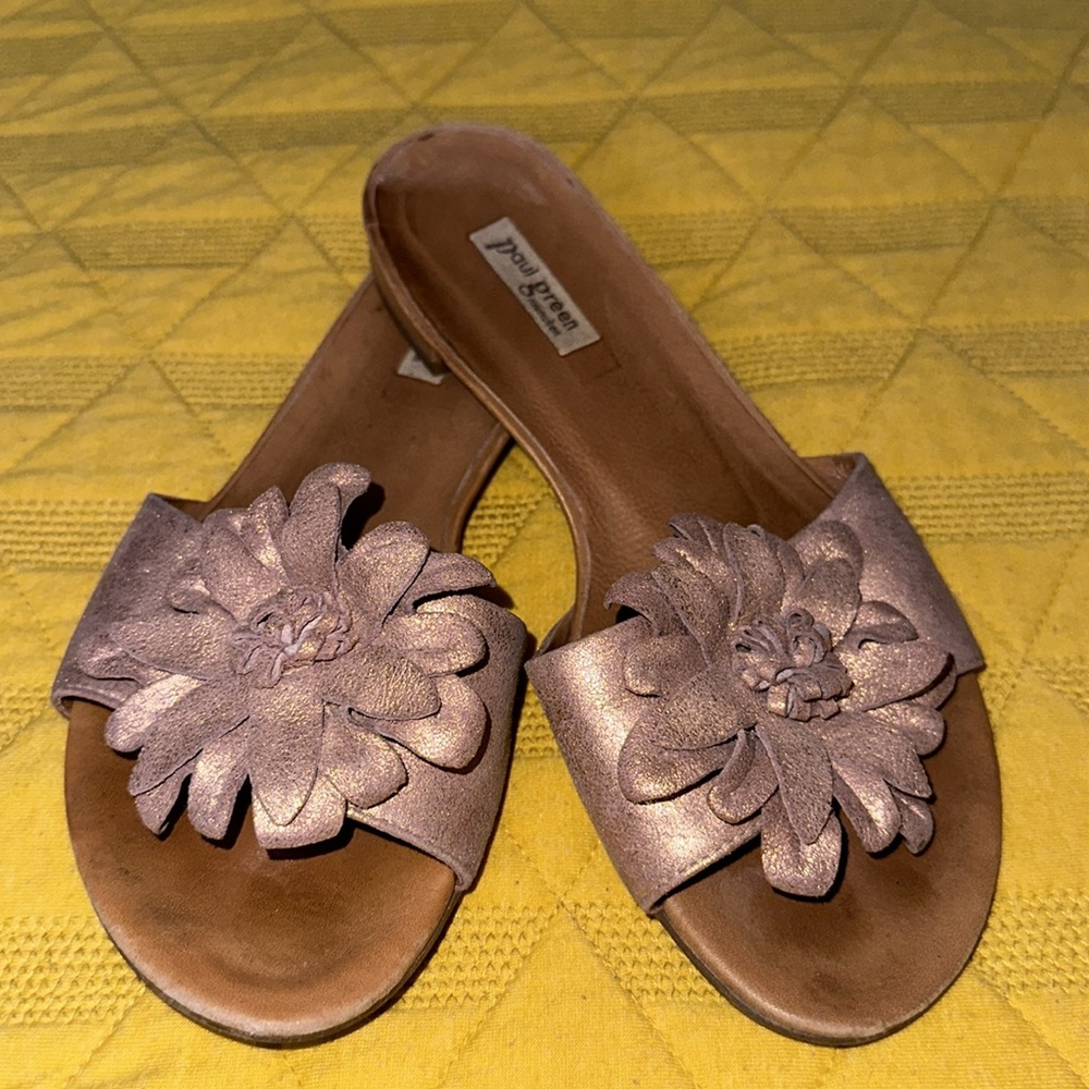 Women's Copper Metallic Floral Sandals by Paul Green Made in Austria - Picture 2 of 9